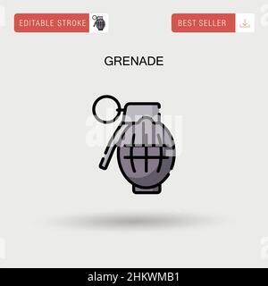 Icône de vecteur simple de grenade. Illustration de Vecteur