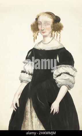 Art inspiré par Portrait de Petronella de Waert, Portrait de Petronella de Waert, mère d'Aletta Pancras., dessinateur: Gesina ter Borch, d'après: Gerard ter Borch (II), dessinateur: Amsterdam: Deventer, c. 1670, papier, aquarelle (peinture), pinceau, hauteur 243 mm × largeur 360 mm, oeuvres classiques modernisées par Artotop avec une touche de modernité. Formes, couleur et valeur, impact visuel accrocheur sur l'art émotions par la liberté d'œuvres d'art d'une manière contemporaine. Un message intemporel qui cherche une nouvelle direction créative. Artistes qui se tournent vers le support numérique et créent le NFT Artotop Banque D'Images