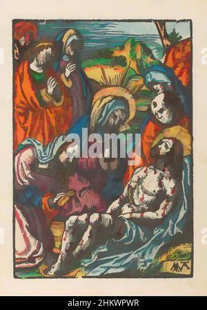 Art inspiré par Lamentation, la petite passion (titre de la série), la passion stupide (titre de la série), Marie, Marie Magdalene, Jean et d'autres personnes qui ont fait l'amour du Christ qui est mort. L'imprimé fait partie d'un livre., Imprimeur: Jacob Cornelisz van Oostsanen, éditeur: Doen Pietersz., Amsterdam, 1520 - 1521 et, oeuvres classiques modernisées par Artotop avec une touche de modernité. Formes, couleur et valeur, impact visuel accrocheur sur l'art émotions par la liberté d'œuvres d'art d'une manière contemporaine. Un message intemporel qui cherche une nouvelle direction créative. Artistes qui se tournent vers le support numérique et créent le NFT Artotop Banque D'Images