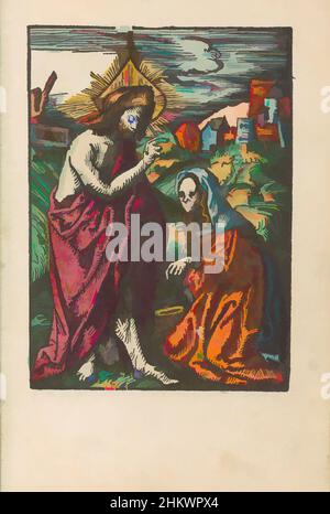 L'art inspiré par le Christ apparaît comme un jardinier de Marie Magdalene (Noli me tangere), la petite passion (titre de la série), la passion stupide (titre de la série), le Christ ressuscité apparaît à Marie Magdalene (Noli me tangere). Elle s'agenouille avant lui et pense d'abord qu'il est le jardinier. Christ tient une oeuvre classique modernisée par Artotop avec une touche de modernité. Formes, couleur et valeur, impact visuel accrocheur sur l'art émotions par la liberté d'œuvres d'art d'une manière contemporaine. Un message intemporel qui cherche une nouvelle direction créative. Artistes qui se tournent vers le support numérique et créent le NFT Artotop Banque D'Images