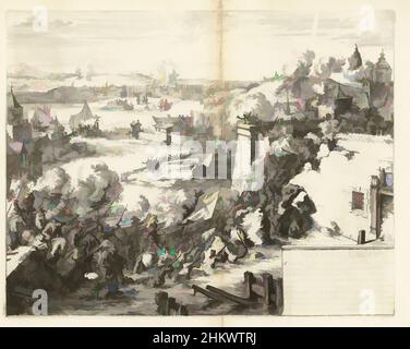 Art inspiré par la capture de Lagny, 1589-1590, pry de Lagny, Guerres de Flandres (titre de la série), la capture de Lagny en France par les troupes du duc de Parme, ca. 1589-1590. Au premier plan, les soldats marchent dans l'eau jusqu'à une brèche dans les murs de la ville. Épisode de la, les œuvres classiques modernisées par Artotop avec une touche de modernité. Formes, couleur et valeur, impact visuel accrocheur sur l'art émotions par la liberté d'œuvres d'art d'une manière contemporaine. Un message intemporel qui cherche une nouvelle direction créative. Artistes qui se tournent vers le support numérique et créent le NFT Artotop Banque D'Images