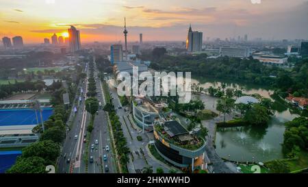 Vue aérienne du centre commercial Senayan Park de Jakarta dans l'après-midi.Jakarta, Indonésie, février 6 2022 Banque D'Images