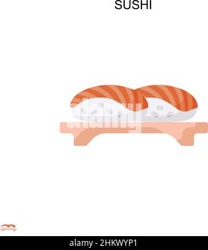 Icône vecteur simple sushi.Modèle de conception de symbole d'illustration pour élément d'interface utilisateur Web mobile. Illustration de Vecteur