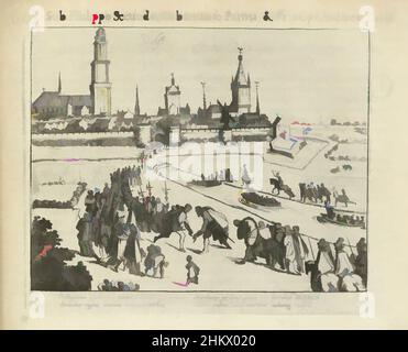 L'art inspiré par Truchsess est reçu à Delft, 1584, Gebhard Truchsess, évêque de Cologne, est reçu majestueux à Delft, 20 avril 1584. Une délégation de la ville rencontre l'évêque à l'extérieur de la ville. Épisode de la guerre de Cologne. Avec légende de 4 lignes en latin. Numéro 154. Imprimé sur, les œuvres classiques modernisées par Artotop avec une touche de modernité. Formes, couleur et valeur, impact visuel accrocheur sur l'art émotions par la liberté d'œuvres d'art d'une manière contemporaine. Un message intemporel qui cherche une nouvelle direction créative. Artistes qui se tournent vers le support numérique et créent le NFT Artotop Banque D'Images