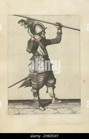 Art inspiré par Soldier levant sa lance avec sa main gauche au-dessus de son épaule gauche, sa main droite levée pour la prendre (non 31), c. 1600, Un soldat, pleine longueur, à droite, soulevant une lance (lance) avec sa main gauche au-dessus de son épaule gauche, sa main droite relevée pour la prendre en charge, œuvres classiques modernisées par Artotop avec une touche de modernité. Formes, couleur et valeur, impact visuel accrocheur sur l'art émotions par la liberté d'œuvres d'art d'une manière contemporaine. Un message intemporel qui cherche une nouvelle direction créative. Artistes qui se tournent vers le support numérique et créent le NFT Artotop Banque D'Images