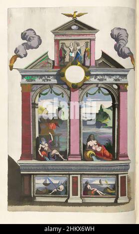 Art inspiré par Stellage avec les dieux de la rivière, 1599, petit stellage avec dieu de la rivière et déesse de la rivière, décembre 1599. Installé sur le pont Saint-Jean lors de l'entrée à Anvers. Partie de: Historica narratio profeceissimorum et inaugulationis serenissimorum Belgii principum Alberti et Isabellae, oeuvres classiques modernisées par Artotop avec un peu de modernité. Formes, couleur et valeur, impact visuel accrocheur sur l'art émotions par la liberté d'œuvres d'art d'une manière contemporaine. Un message intemporel qui cherche une nouvelle direction créative. Artistes qui se tournent vers le support numérique et créent le NFT Artotop Banque D'Images