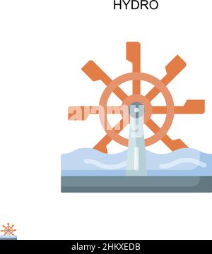 Icône de vecteur simple Hydro.Modèle de conception de symbole d'illustration pour élément d'interface utilisateur Web mobile. Illustration de Vecteur