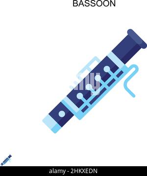 Icône de vecteur simple de basson.Modèle de conception de symbole d'illustration pour élément d'interface utilisateur Web mobile. Illustration de Vecteur