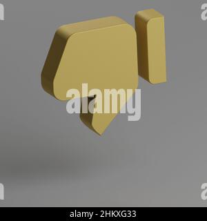 Icône de pouce vers le bas.Icônes sociales de symbole jaune sur fond gris.3d illustration du rendu.Motif d'arrière-plan pour la conception. Banque D'Images