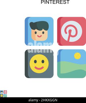 Icône de vecteur simple Pinterest.Modèle de conception de symbole d'illustration pour élément d'interface utilisateur Web mobile. Illustration de Vecteur