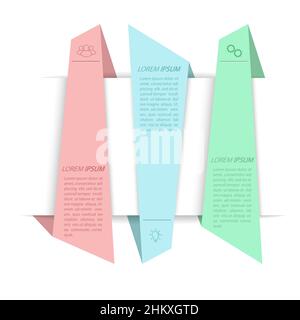 Infographies.Visualisation des données commerciales, des projets, des formations, des plans de développement et des stratégies.Pictogrammes de processus.Style plat. Illustration de Vecteur