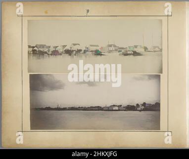 Art inspiré par View of the Harbour of Paramaribo, Koffiewaag, K.W.I.M..ST, Julius Muller, C.J. Chapman, Suriname, 1898 - 1902, hauteur 107 mm × largeur 274 mm hauteur 297 mm × largeur 437 mm, oeuvres classiques modernisées par Artotop avec une touche de modernité. Formes, couleur et valeur, impact visuel accrocheur sur l'art émotions par la liberté d'œuvres d'art d'une manière contemporaine. Un message intemporel qui cherche une nouvelle direction créative. Artistes qui se tournent vers le support numérique et créent le NFT Artotop Banque D'Images