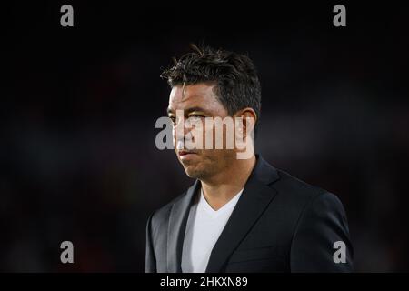 Buenos Aires, Argentine.05th févr. 2022.Marcelo Gallardo de River plate en action lors d'un match amical entre River plate et Velez Sarfield, au stade Antonio Vespucio Liberti Monumental.Crédit : SOPA Images Limited/Alamy Live News Banque D'Images