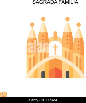 Icône de vecteur simple Sagrada familia.Modèle de conception de symbole d'illustration pour élément d'interface utilisateur Web mobile. Illustration de Vecteur