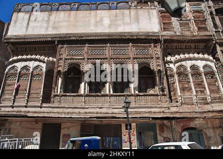 Complexe de maisons Sethi à Haji Camp, rue Sethi à Peshawar, Pakistan Banque D'Images