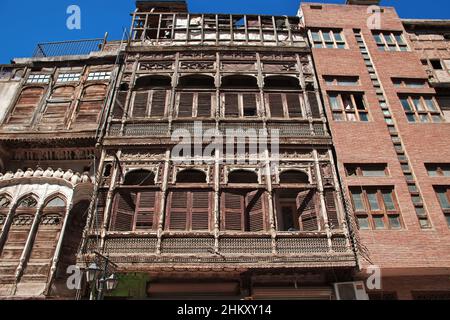 Complexe de maisons Sethi à Haji Camp, rue Sethi à Peshawar, Pakistan Banque D'Images