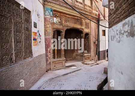 Complexe de maisons Sethi à Haji Camp, rue Sethi à Peshawar, Pakistan Banque D'Images