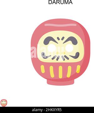 Icône de vecteur simple Daruma.Modèle de conception de symbole d'illustration pour élément d'interface utilisateur Web mobile. Illustration de Vecteur