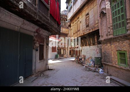 Complexe de maisons Sethi à Haji Camp, rue Sethi à Peshawar, Pakistan Banque D'Images