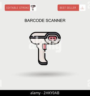 Icône de vecteur simple du lecteur de codes-barres. Illustration de Vecteur