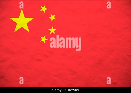 Le drapeau de la Chine, officiellement le drapeau national de la République populaire de Chine et également connu sous le nom de drapeau rouge à cinq étoiles Banque D'Images