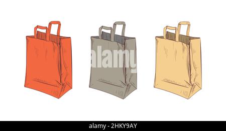 Shopping sacs de papier vecteur froissé Illustration Sac de papier vecteur froissé Illustration. Illustration de Vecteur
