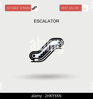 Icône de vecteur simple de l'escalier roulant. Illustration de Vecteur