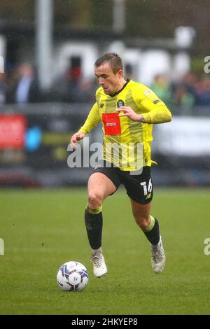 Envirovent Stadium, Harrogate, Angleterre - 5th février 2022 Alex Pattison (16) de Harrogate - pendant le jeu Harrogate v Bradford City, EFL League 2, 2021/22, au Envirovent Stadium, Harrogate, Angleterre - 5th février 2022 crédit: Arthur Haigh/WhiteRosePhotos/Alay Live News Banque D'Images