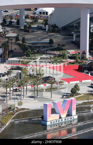 INGLEWOOD, CA - FÉVRIER 5 : vue aérienne du stade SOFI, stade de la NFL LA Rams, et domicile du Super Bowl LVI le 5 février 2022.Crédit : mpi34/MediaPunch Banque D'Images