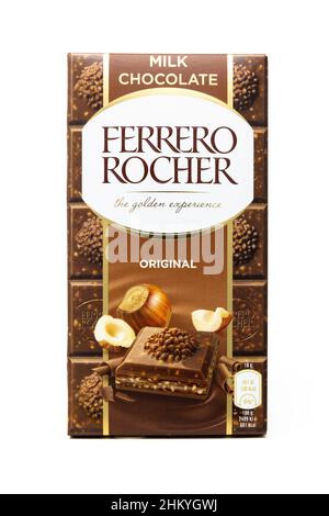 Bar au chocolat au lait original Ferrero Rocher Banque D'Images