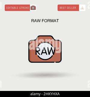 Icône de vecteur simple de format RAW. Illustration de Vecteur