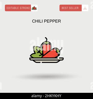 Icône vecteur simple piment. Illustration de Vecteur