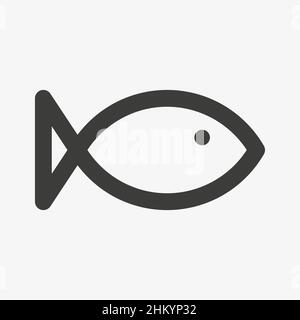 Icône de vecteur de poisson simple sur fond blanc Illustration de Vecteur