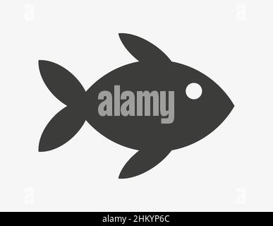 Icône de vecteur de poisson isolée sur fond blanc Illustration de Vecteur