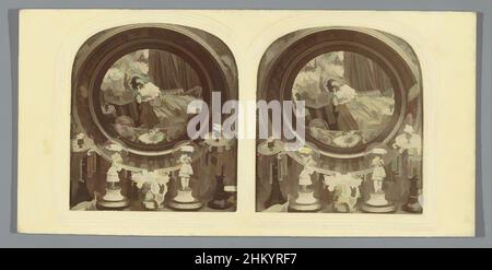 Art inspiré par la vie avec des chandeliers, sculpture, bijoux et un miroir avec le reflet d'une jeune femme, jolie réflexion, John Reynolds, éditeur: Rottmann & Co. Gebhardt, Londres, 1855 - 1875, support photographique, papier, Impression d'albumine, découpe, perforation, hauteur 86 mm, oeuvres classiques modernisées par Artotop avec une touche de modernité. Formes, couleur et valeur, impact visuel accrocheur sur l'art émotions par la liberté d'œuvres d'art d'une manière contemporaine. Un message intemporel qui cherche une nouvelle direction créative. Artistes qui se tournent vers le support numérique et créent le NFT Artotop Banque D'Images
