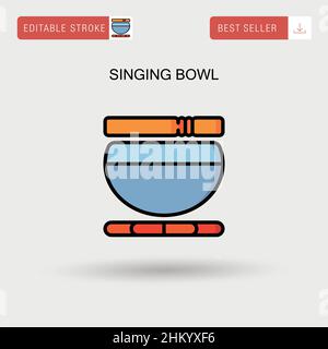 Icône de vecteur simple de bol de chant. Illustration de Vecteur