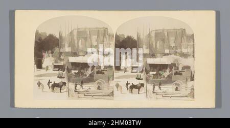 Art inspiré par la vue de l'Hôtel de la paix à Paris en construction, Hôtel de la paix, à Paris en construction. Vue Instantanée, The London Stereoscopic Company (attribué à), Paris, c. 1850 - c. 1875, carton, imprimé albumine, hauteur 85 mm × largeur 170 mm, oeuvres classiques modernisées par Artotop avec une touche de modernité. Formes, couleur et valeur, impact visuel accrocheur sur l'art émotions par la liberté d'œuvres d'art d'une manière contemporaine. Un message intemporel qui cherche une nouvelle direction créative. Artistes qui se tournent vers le support numérique et créent le NFT Artotop Banque D'Images