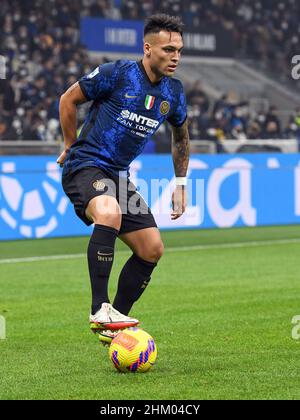 Milan, Italie.05th févr. 2022.Lautaro Martinez (10) d'Inter vu dans la série Un match entre Inter et AC Milan à Giuseppe Meazza à Milan.(Crédit photo : Gonzales photo/Alamy Live News Banque D'Images