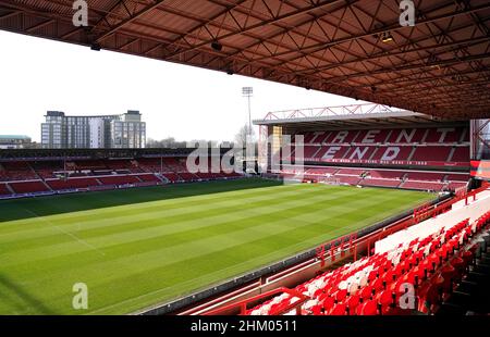 Vue générale de l'intérieur du stade avant le quatrième match de la coupe Emirates FA au City Ground, Nottingham.Date de la photo: Dimanche 6 février 2022. Banque D'Images