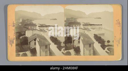 Art inspiré par la vue de Stresa et du Lac majeur, Streza panorama (Lac majeur), Vues d'Italie, Jean Andrieu, éditeur: Adolphe Block, Stresa, Editeur: Paris, 1872 - 1876, carton, papier, albumine, Hauteur 88 mm × largeur 175 mm, oeuvres classiques modernisées par Artotop avec une touche de modernité. Formes, couleur et valeur, impact visuel accrocheur sur l'art émotions par la liberté d'œuvres d'art d'une manière contemporaine. Un message intemporel qui cherche une nouvelle direction créative. Artistes qui se tournent vers le support numérique et créent le NFT Artotop Banque D'Images