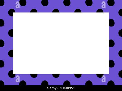 Cadre décoratif à pois avec vide blanc centre place copier espace texte, objet illustration numérique. Bannière rétro 90s cadre de bordure créative. Banque D'Images