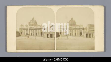 Art inspiré par la vue sur la basilique Saint-Pierre dans l'État de la Cité du Vatican, Sint-Pietersplein, c. 1850 - c. 1880, carton, imprimé albumine, hauteur 85 mm × largeur 170 mm, oeuvres classiques modernisées par Artotop avec une touche de modernité. Formes, couleur et valeur, impact visuel accrocheur sur l'art émotions par la liberté d'œuvres d'art d'une manière contemporaine. Un message intemporel qui cherche une nouvelle direction créative. Artistes qui se tournent vers le support numérique et créent le NFT Artotop Banque D'Images