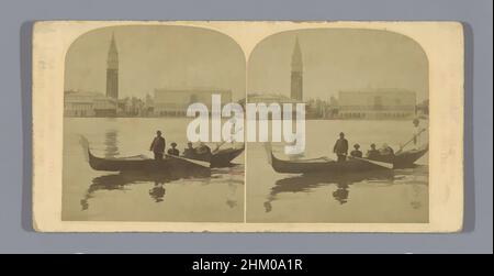 Art inspiré par la vue de Venise, avec une compagnie dans une gondole au premier plan, Venise. Vue de St-Georges. Italie, Isola di San Giorgio Maggiore, c. 1870 - c. 1900, carton, imprimé albumine, hauteur 85 mm × largeur 170 mm, oeuvres classiques modernisées par Artotop avec une touche de modernité. Formes, couleur et valeur, impact visuel accrocheur sur l'art émotions par la liberté d'œuvres d'art d'une manière contemporaine. Un message intemporel qui cherche une nouvelle direction créative. Artistes qui se tournent vers le support numérique et créent le NFT Artotop Banque D'Images