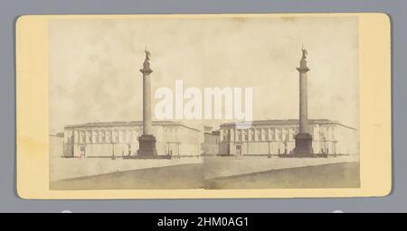 Art inspiré par la vue de l'obélisque Alexandre et le Palais d'hiver sur la place du Palais à Saint-Pétersbourg, Alexander-Säule und Museum., L. Gothe, éditeur: E. Linde & Co. (Sophus Williams), Sint-Petersburg, éditeur: Berlin, c. 1850 - c. 1880, carton, imprimé albumine, hauteur 85 mm, oeuvres classiques modernisées par Artotop avec une touche de modernité. Formes, couleur et valeur, impact visuel accrocheur sur l'art émotions par la liberté d'œuvres d'art d'une manière contemporaine. Un message intemporel qui cherche une nouvelle direction créative. Artistes qui se tournent vers le support numérique et créent le NFT Artotop Banque D'Images