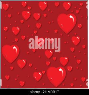 Coeurs Rouge diferent tailles arrière-plan Illustration de Vecteur