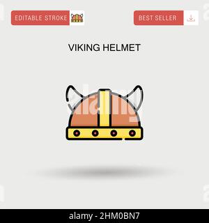 Icône de vecteur simple de casque Viking. Illustration de Vecteur