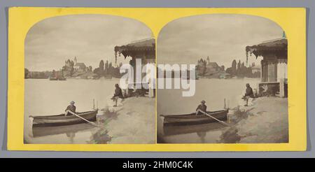 Art inspiré par la vue du lac Thun, avec un homme dans un bateau à rames au premier plan, la ville de Thun pry du lac. Suisse., William England, Berne, ch. 1850 - c. 1880, carton, imprimé albumine, hauteur 85 mm × largeur 170 mm, oeuvres classiques modernisées par Artotop avec une touche de modernité. Formes, couleur et valeur, impact visuel accrocheur sur l'art émotions par la liberté d'œuvres d'art d'une manière contemporaine. Un message intemporel qui cherche une nouvelle direction créative. Artistes qui se tournent vers le support numérique et créent le NFT Artotop Banque D'Images