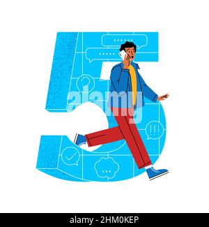 Alphabet anglais avec caractères de personnes. Illustration de Vecteur