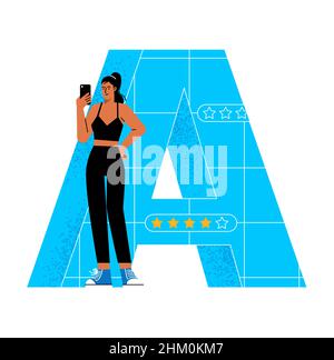 Alphabet anglais avec caractères de personnes. Illustration de Vecteur