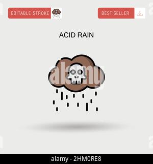 Icône vecteur simple de pluie acide. Illustration de Vecteur